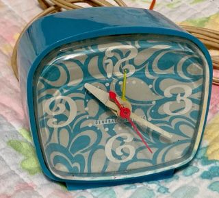 Vintage Blue General Electric Alarm Clock Retro Mod 60 