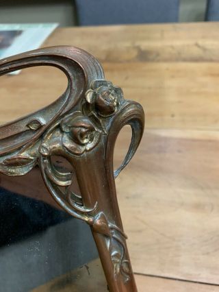 Antique Mirror Bronze Dresser Rose Victorian Art Deco Nouveau Victorian Stunning