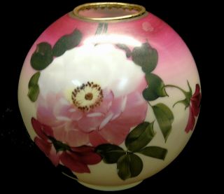 Vintage/antique Victorian Gwtw Gone With The Wind Floral Parlor Lamp Ball Shade