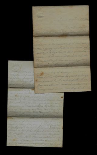Civil War Letter - 50th Massachusetts Infantry From Quarantine Station In La