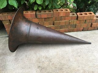 Vintage Copper Brass Horn Edison Gem Phonograph Cylinder Record Player Cone