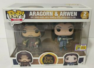 Funko Pop Aragorn & Arwen 2 - Pack Comic Con Le Sdcc 2017 Lord Of The Rings