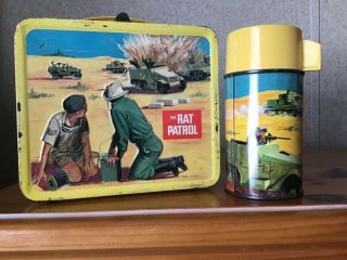 VINTAGE 1967 THE RAT PATROL LUNCHBOX AND THERMOS 2
