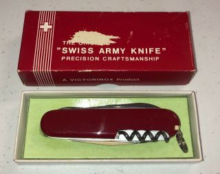 Vintage Victorinox Old Stock Explorer Red - Swiss Army Knife W/ Box