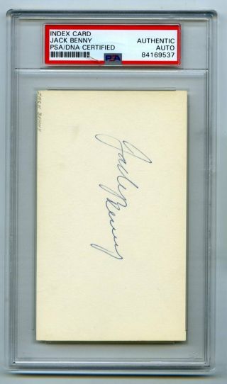 Vintage Comedian Actor Jack Benny Signed Autograph Index Card Psa Certified
