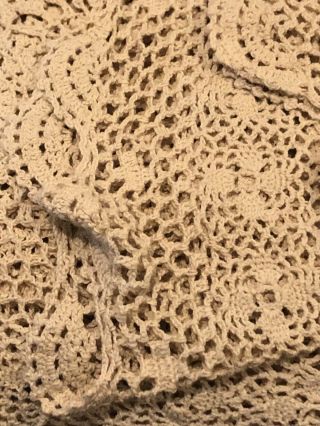 Hand Crochet Lace Coverlet Full Bed Cover Vintage and 2 Pillow 2