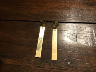 Antique Solid 14k Gold 2.  9 Grams Modern Mid.  Cent.  Long Post Earrings