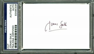 Jonas Salk Virologist Polio Vaccine Signed Autographed Cut - Psa/dna D.  1995