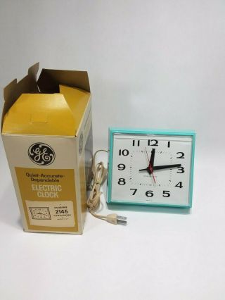 Vintage Electric Ge Kitchen Wall Clock Cuisine 2145 Turquoise,  Box