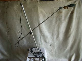 Vintage Industrial Oc White Ball Table Mount Lamp Steampunk Machine Age Antique