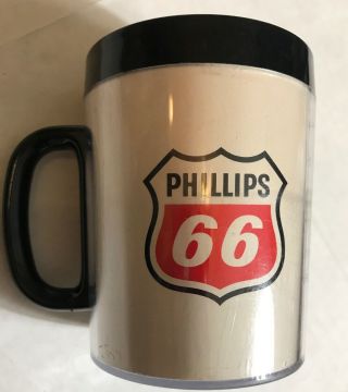 Phillips 66 Vintage Insulated Coffee Mug - Vg In Plastic