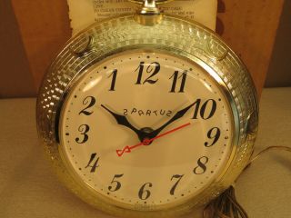Vintage Spartus Backwards Running Bar Clock Sign 2