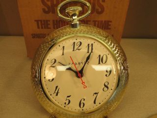 Vintage Spartus Backwards Running Bar Clock Sign 3