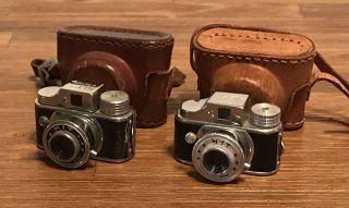 2 Vintage Miniature Hit Spy Cameras.  Japan