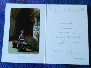 Princess Alice Daughter In Law Of King George V - Signed Christmas Card 1988