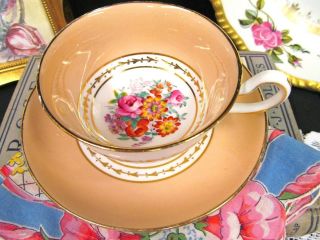 Royal Chelsea Tea Cup And Saucer Roses Peach Gold Teacup Cup & Saucer Set