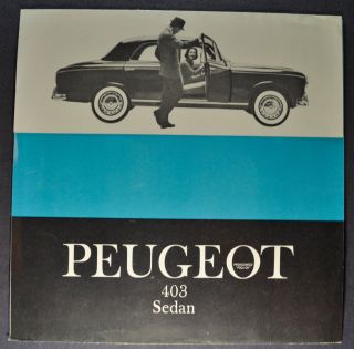 1958 - 1959 Peugeot 403 Sedan Sales Brochure Folder