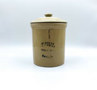Canada Canadian Medalta Potteries Redcliff Alta 1/4 Gallon Crock W/ Lid
