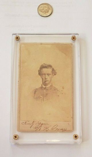 Civil War CDV Photo Signed 116 York Lt.  Wilson H.  Gray 2