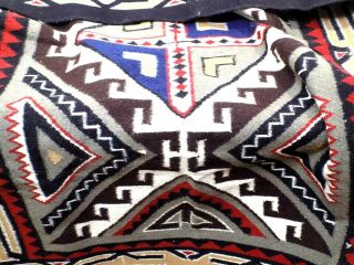 Vtg El Paso Saddle Blanket Rug Made In India - 90 Wool - 6ft X 4ft - Navajo Design