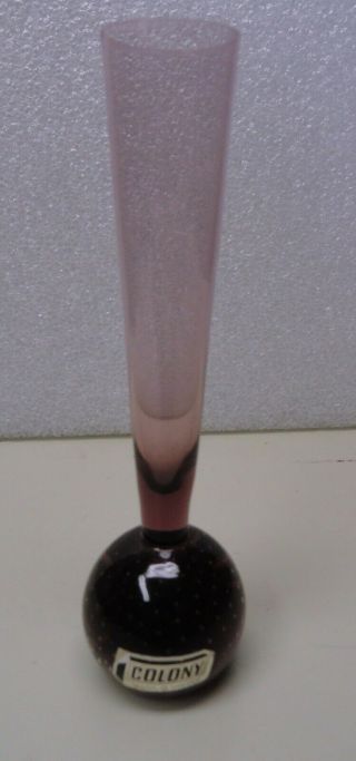 Vintage Amethyst Controlled Bubble Art Glass Bud Vase - Colony Made In Sweden