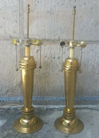 Vtg Stiffel Mid Century Modern Tommi Parzinger Hollywood Regency Brass Lamp Deco