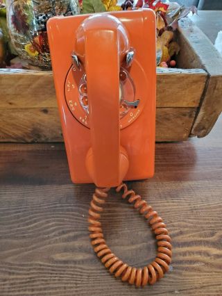 Stromberg Carlson Vintage Orange Rotary Wall Phone