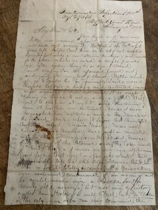 1863 Civil War Letter Elson Misner " 145th Volunteer  Burnside,  Hooker,  Mcclellan "
