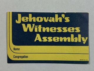 Jehovahs Witnesses Assembly Watchtower Lapel Name Badge Convention