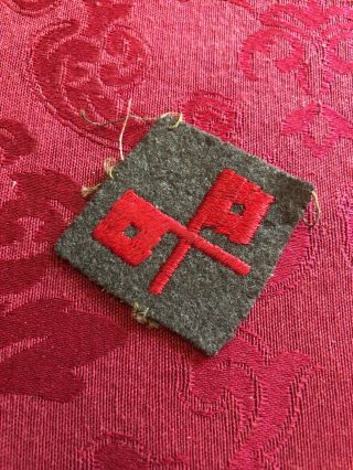 Antique Vintage Signal Corps Patch Red Crossed Flags Civil War ? Military