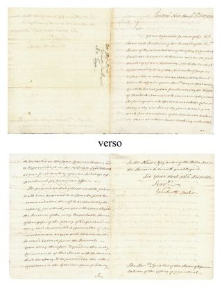 John Wentworth.  1774 Letter As Speaker Nh Assembly To Speaker Connecticut House