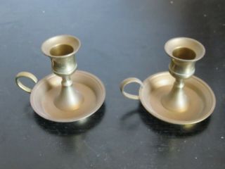 2 X Brass Vintage Style Candle Holders