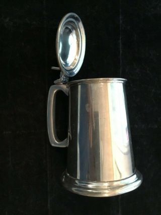 Pewter Tankard With Lid Made In Sheffield England Mug Pint Ale Beer Stein Vgc