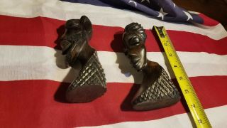 African Wooden Statues Hand Carved Tribal Figures Ethnic Black Art