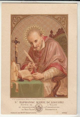 Alphonsus Maria Liguori Antique French Holy Card