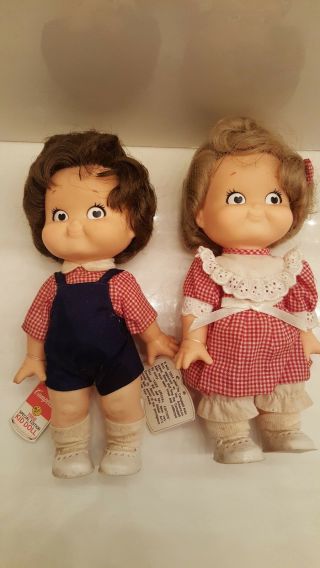1988 Campbell Kids Advertising Dolls Special Edition Vinyl Boy And Girl W Tags