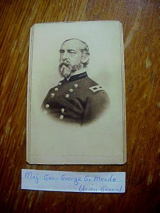 Antique Cdv Photo Of Civil War Maj.  Gen.  George G.  Meade By E.  & H.  T Anthony Ny