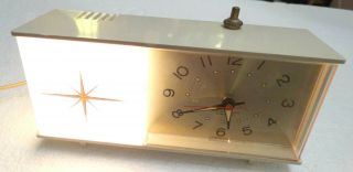Westclox Moonbeam Lamp Electric Alarm Clock Atomic Starburst Great Vintage