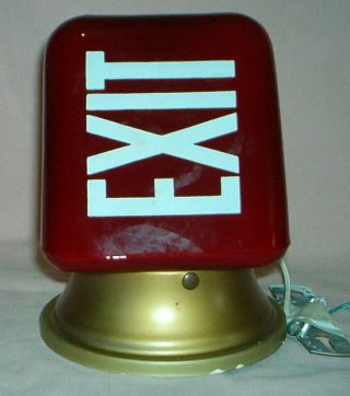 Vintage Art Deco - Ruby Red Glass - Movie Theater Exit Light - Triangle Wall Sconce
