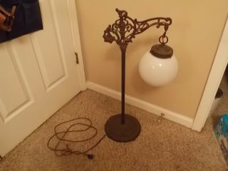 32 " Tall Antique Floor Lamp With Globe