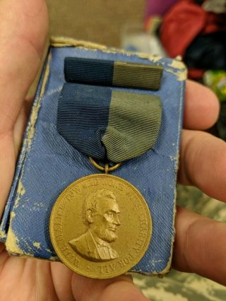 Civil War Us Army Campaign Medal 1064 Medal Numbered Matching Box W/ribbon Maye