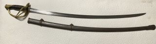 Civil War Union M1860 Light Cavalry Sword / Saber & Scabbard By Ames Dated 1865