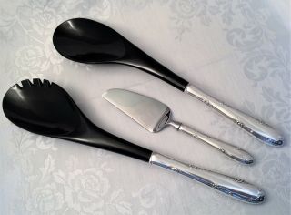 Vintage Towle Madeira Sterling Silver Handle Salad Serving & Cheese Knife Set