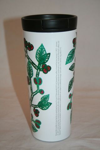 Starbucks Coffee Travel Mug Cup Stainless Steel Tumbler Holly Berry 2016 16 oz 2