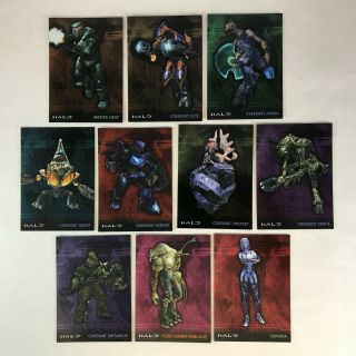 Halo Video Game Cards By Topps (2007) Complete Embossed Foil Chase Card Set (10)