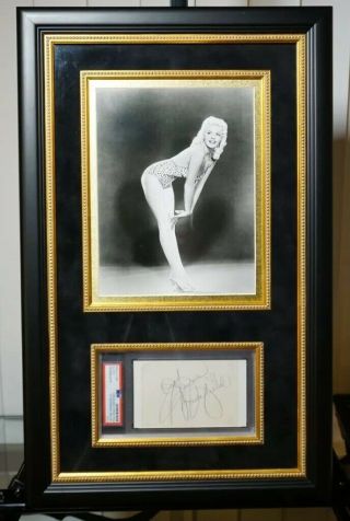 Jayne Mansfield Signed Autograph Psa/dna Encapsulated Same Era As Marilyn Monroe
