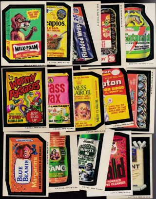 1973 Topps Wacky Packs Series 4 Complete Set 30/30 Ex - Packages Windhex Mess