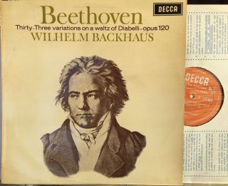 Beethoven 33 Variations Diabelli Backhaus Decca Lxt 6014 Uk (no Sxl Exist) Nm -