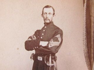 20th & 44th Massachusetts Infantry Sergt.  Major William H.  Bird Cdv Photograph