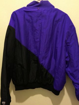 Vintage Men’s ARCTIC CAT Nylon Snowmobile Jacket XL Black Purple USA Pride Rider 3